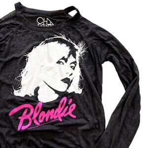 Chaser Blondie Burnout Cold Shoulder Top Small